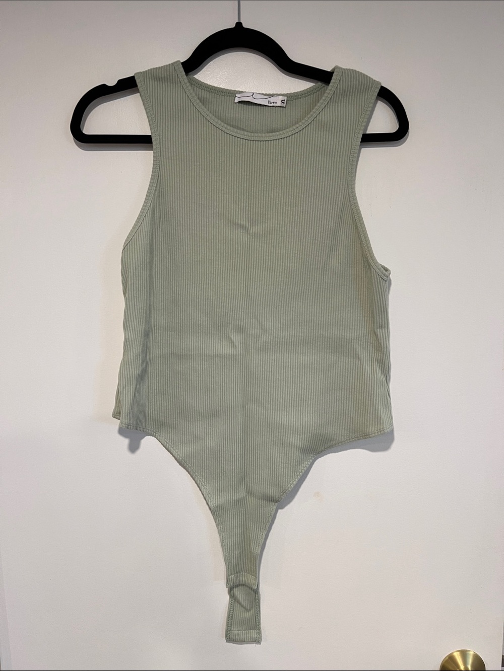 Like new Ribbed Sage Green Sleeveless Bodysuit